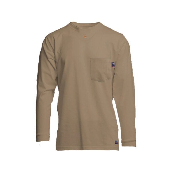 LAPCO 6 oz FR Pocket Long Sleeve Shirt in Khaki
